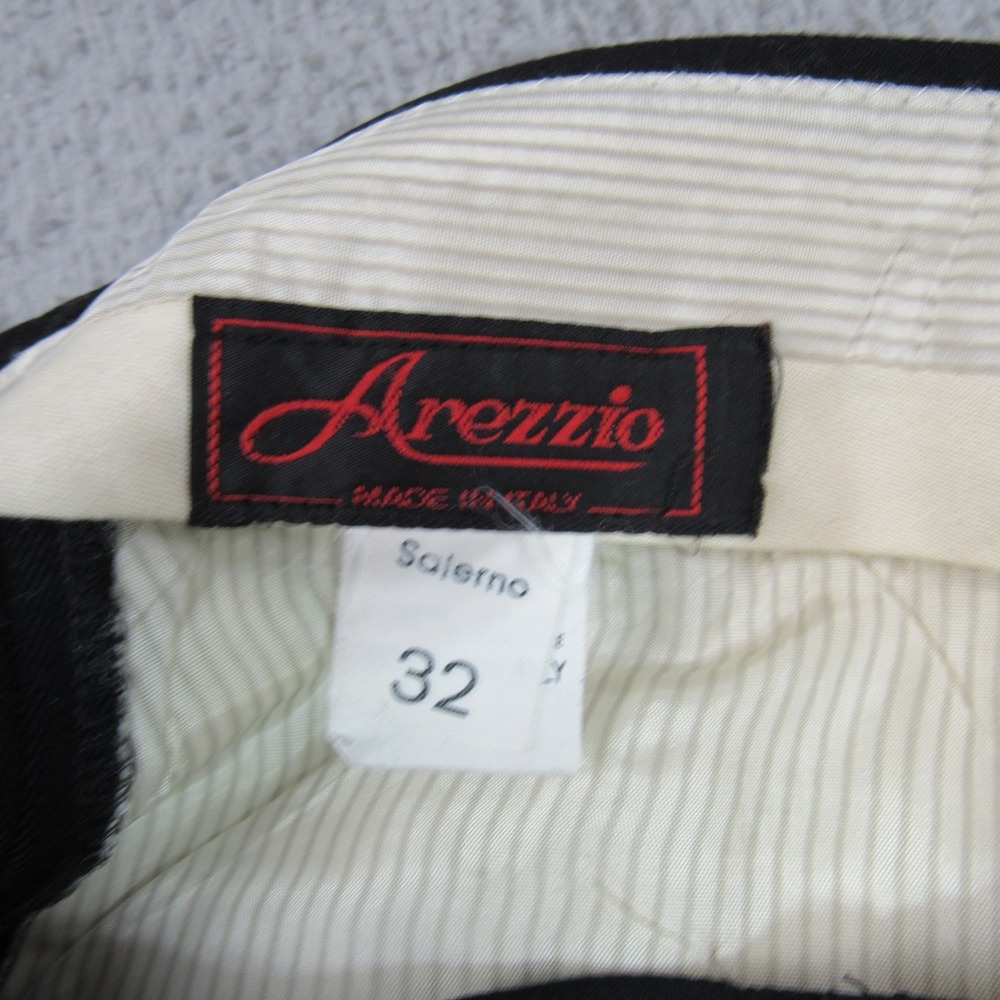 Arezio Salerno Mens Black 100% Virgin Wool Pleated Cuffed Dress Pants 32x27 - Picture 3 of 8